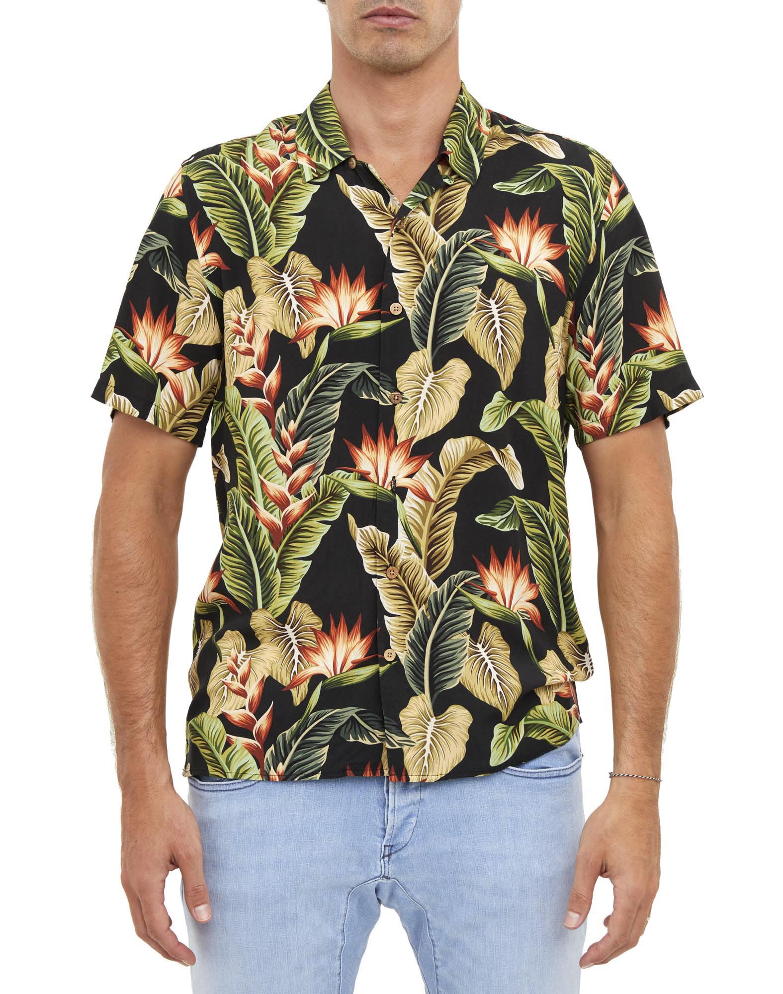 CHEMISE HAWAÏENNE DARKFLORAL