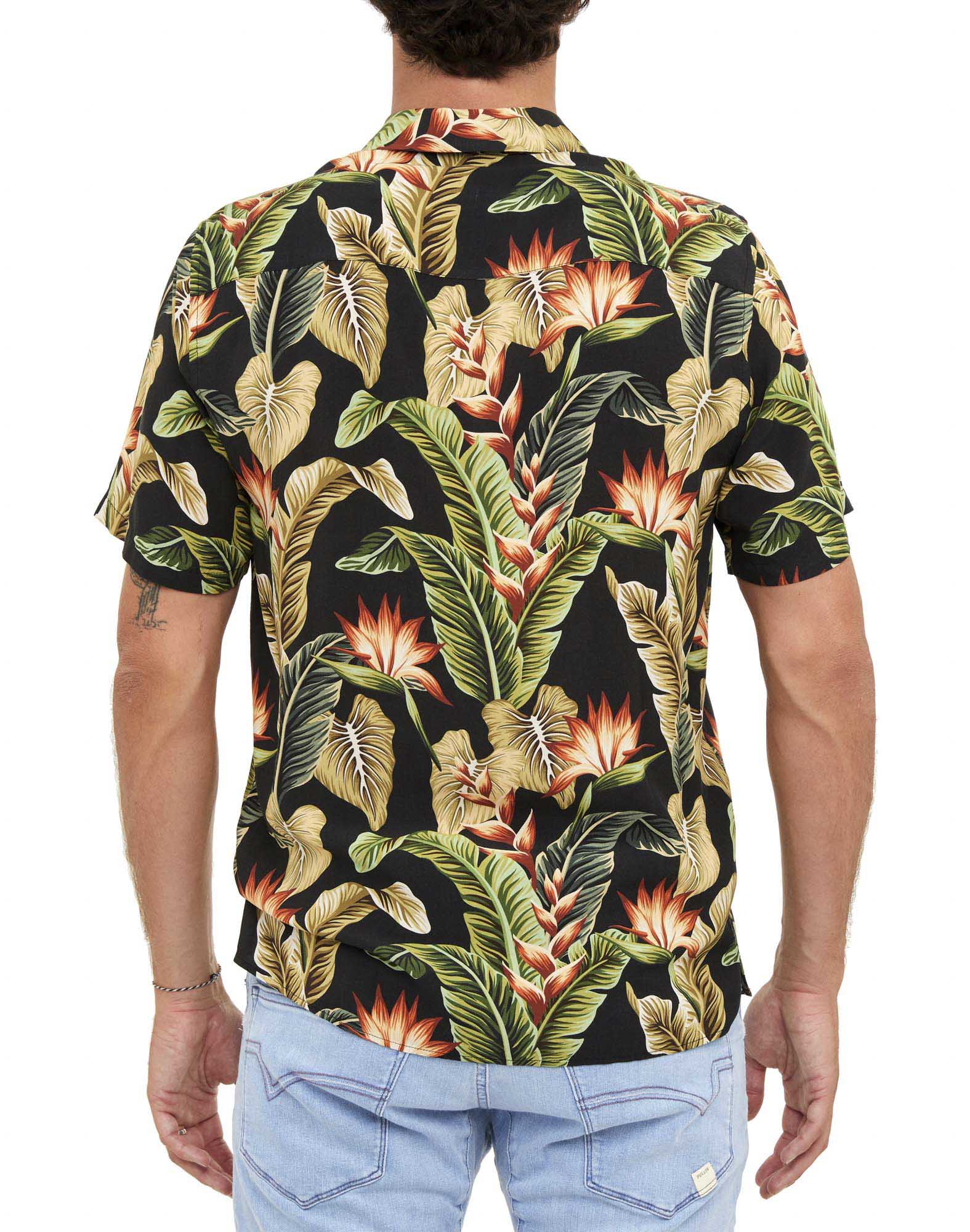 CHEMISE HAWAÏENNE DARKFLORAL
