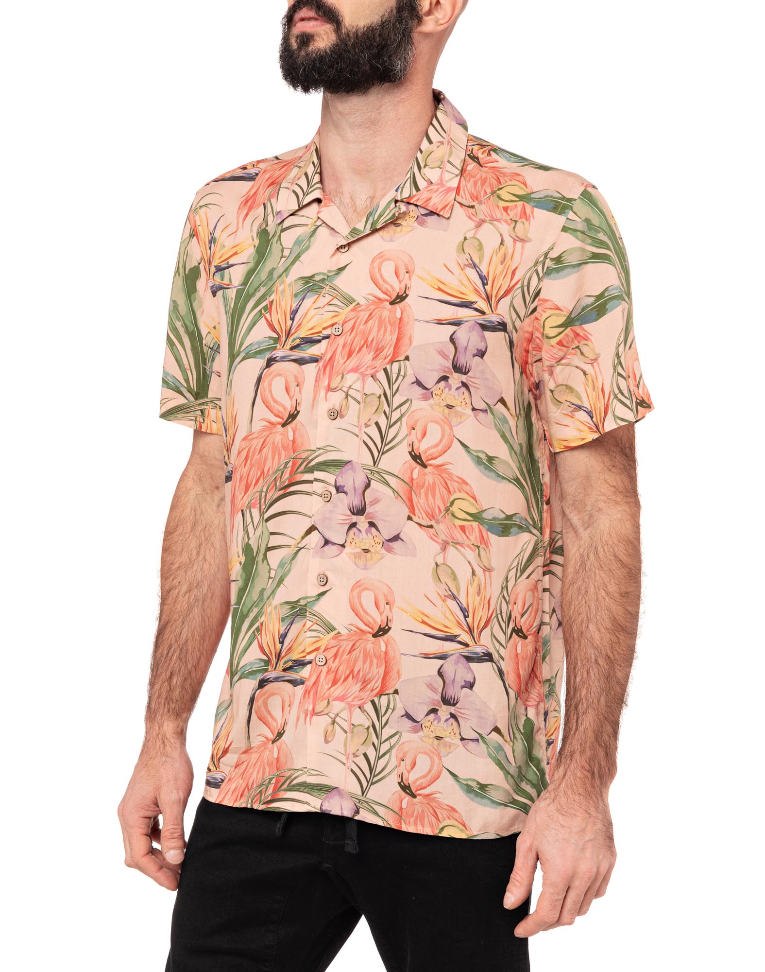 CHEMISE HAWAÏENNE FLAMINGO