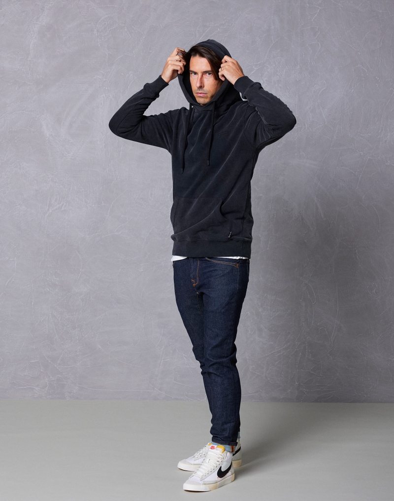 Men's sweat hoodie PLAINFINNBLACK