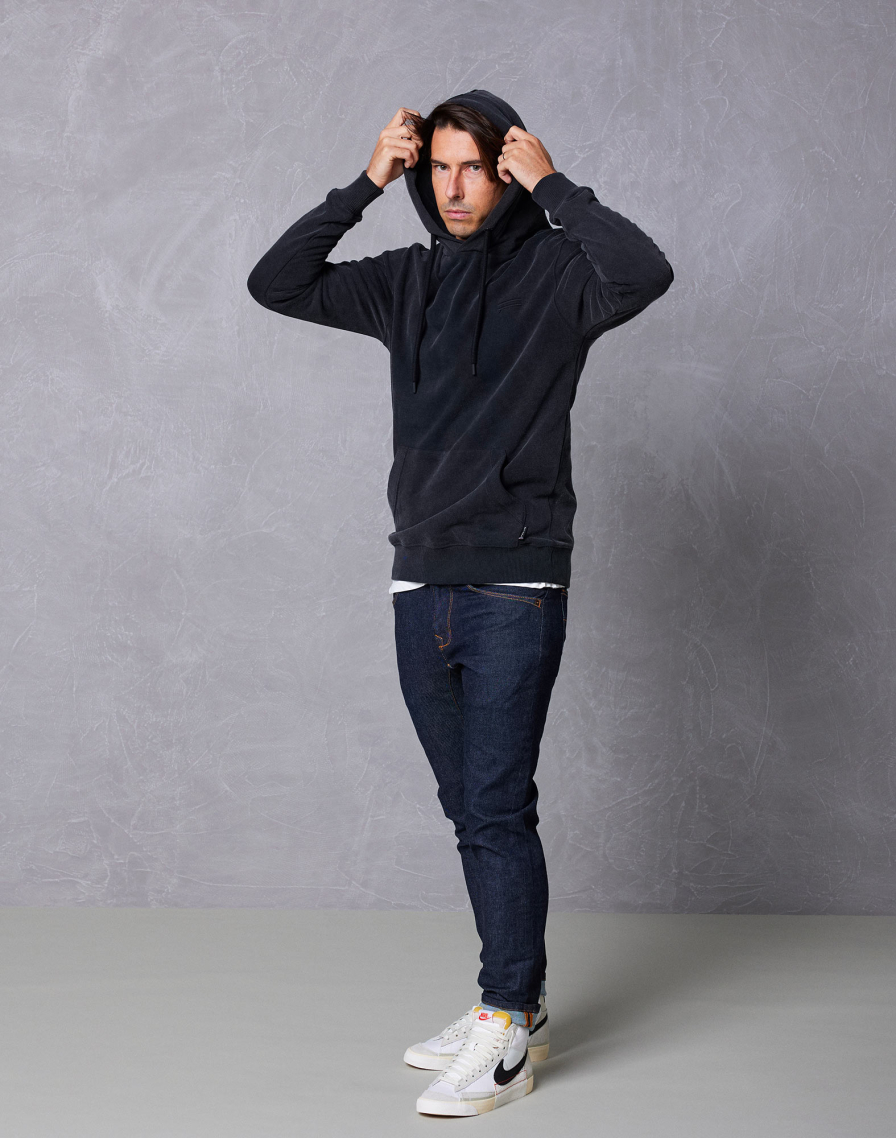 Men's sweat hoodie PLAINFINNBLACK