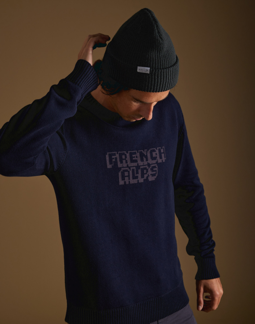 Men's jumper PULL PRINT FRENCH ALPS BLUE