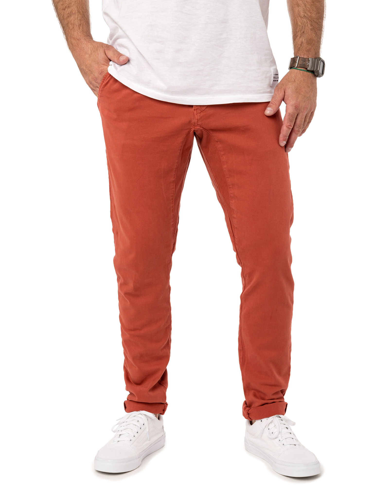 Men's pants chino cut CHERRY