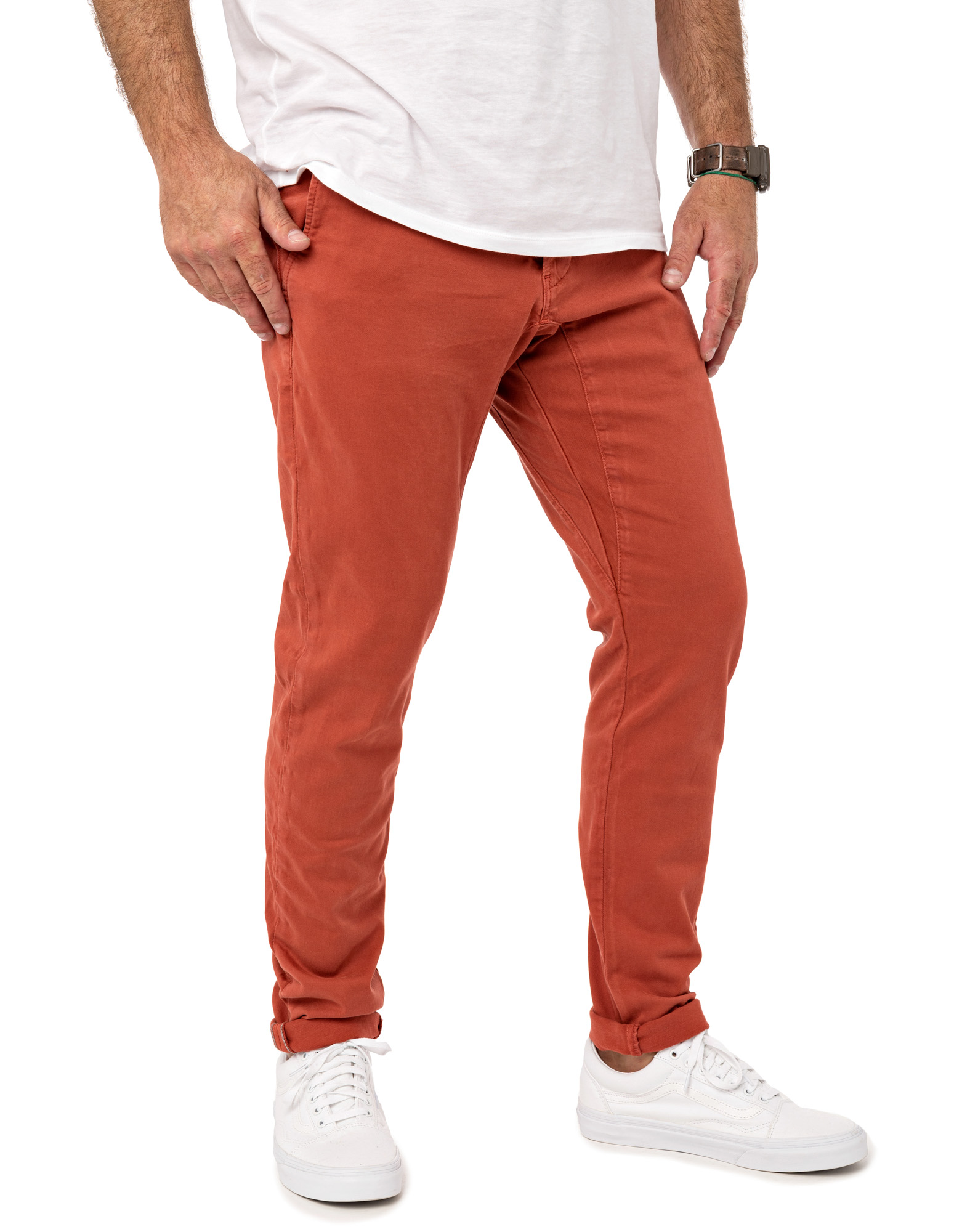 Men's pants chino cut CHERRY