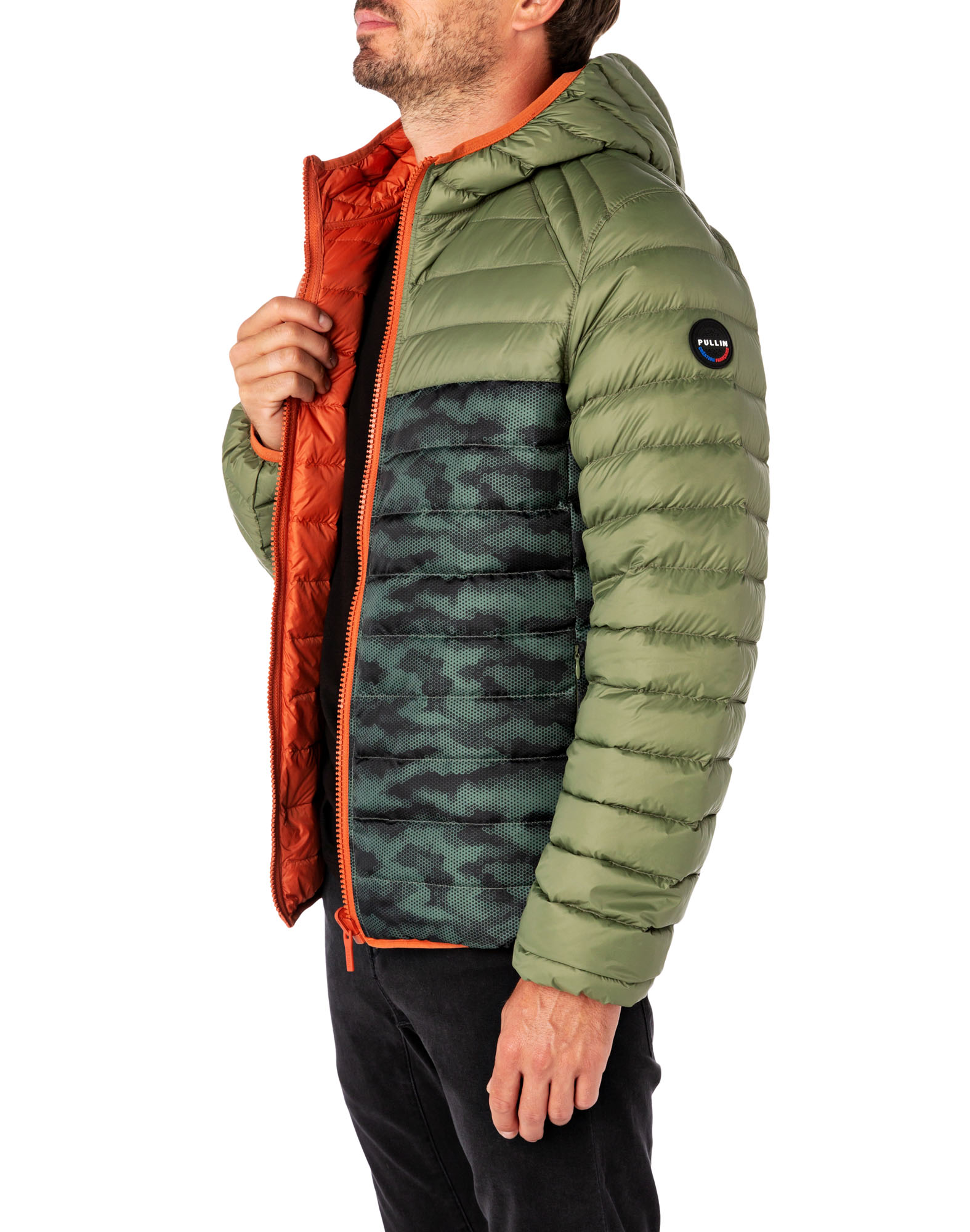 Men's feather jacket with hood DIGITAL