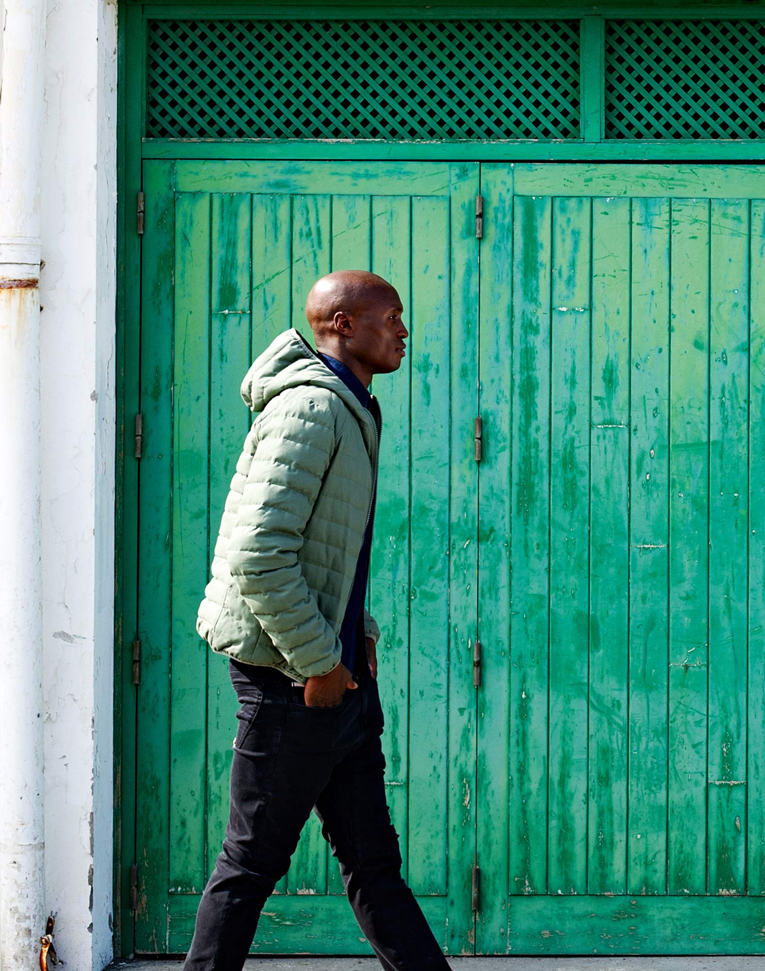 Men's feather jacket with hood FIGHTCLUB