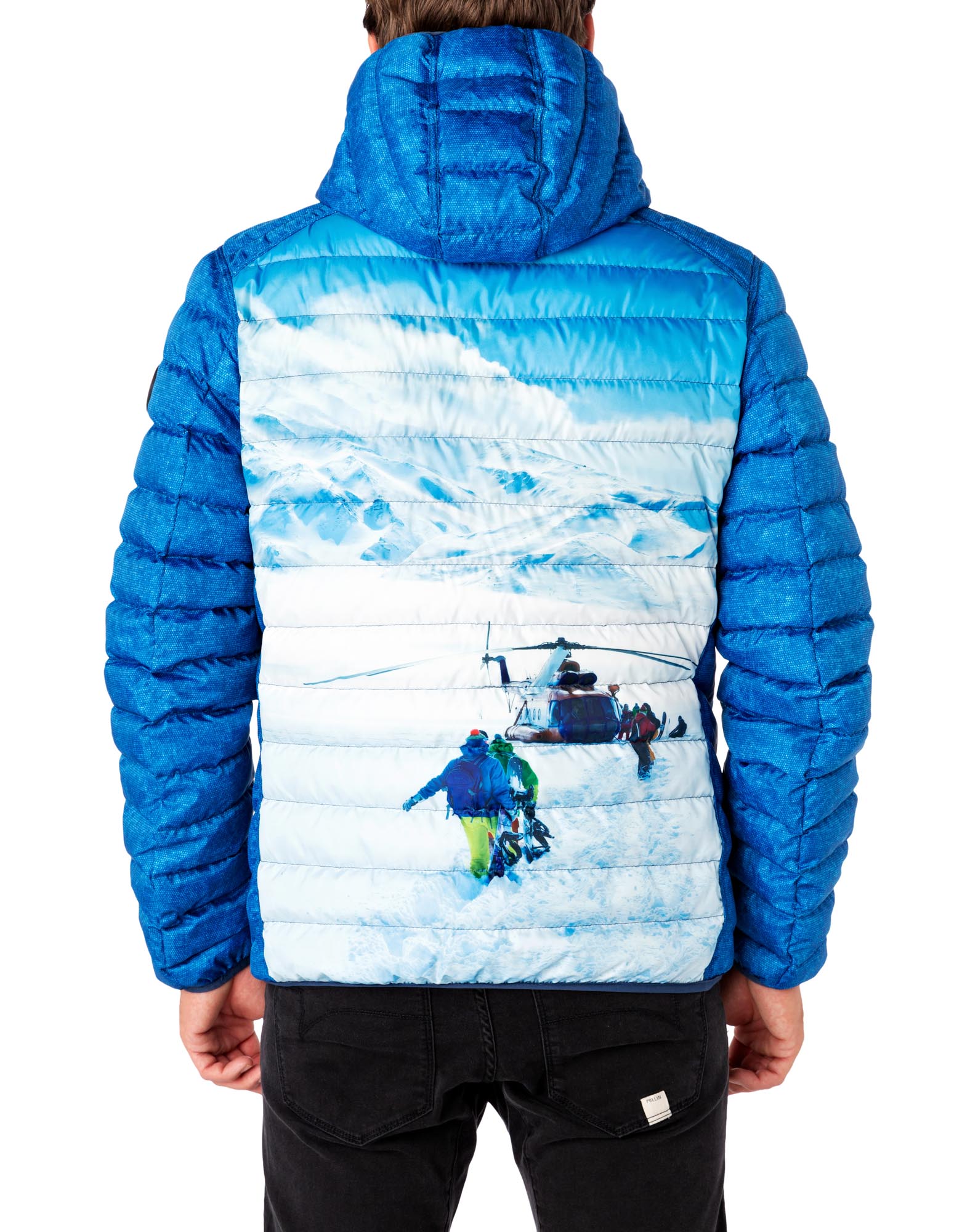 Men's feather jacket with hood HELISKI
