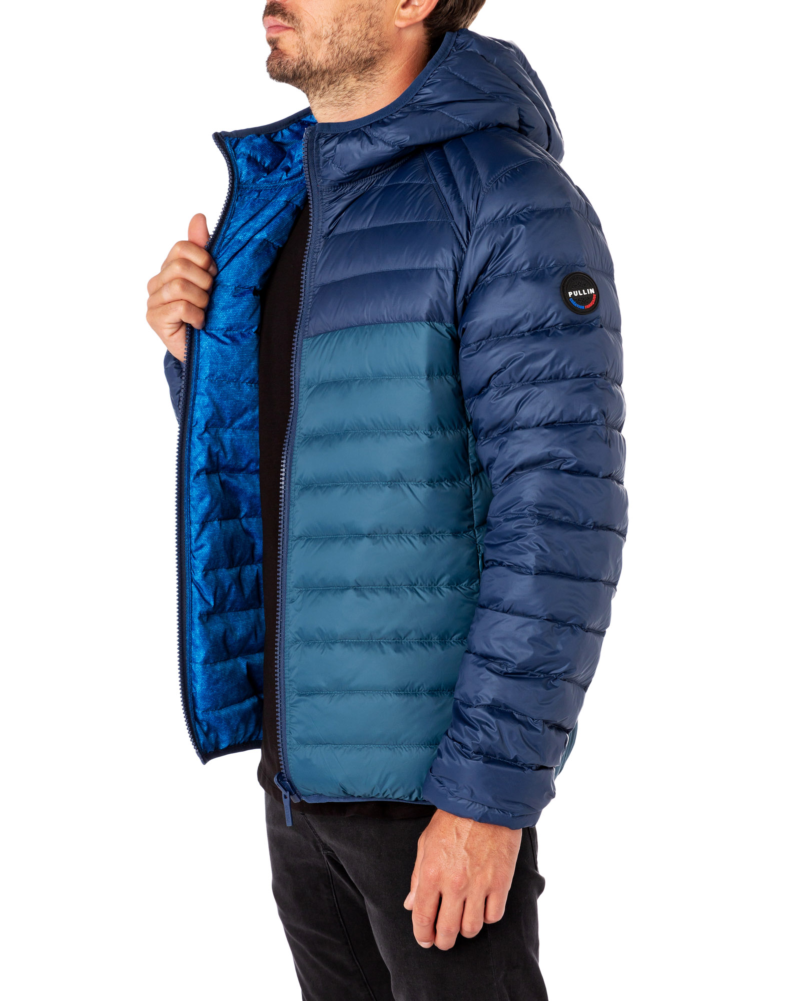 Men's feather jacket with hood HELISKI