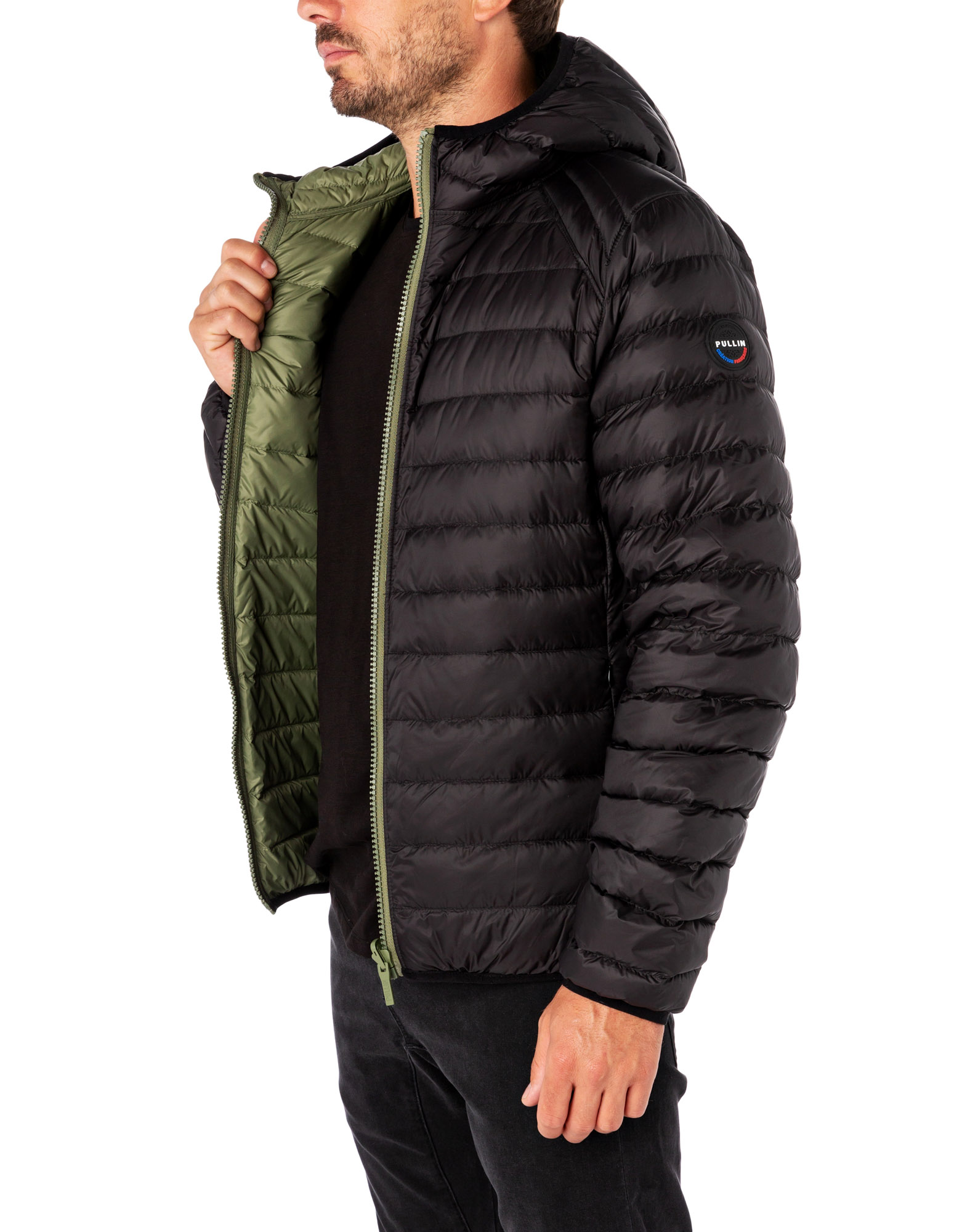Men's feather jacket with hood INDIANTIGE