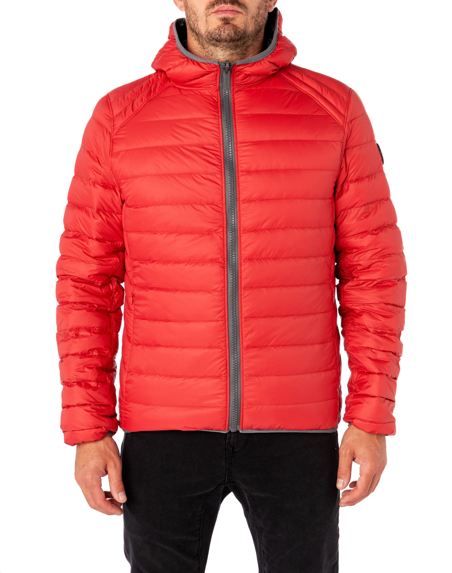 Men's feather jacket with hood SURVIVOR