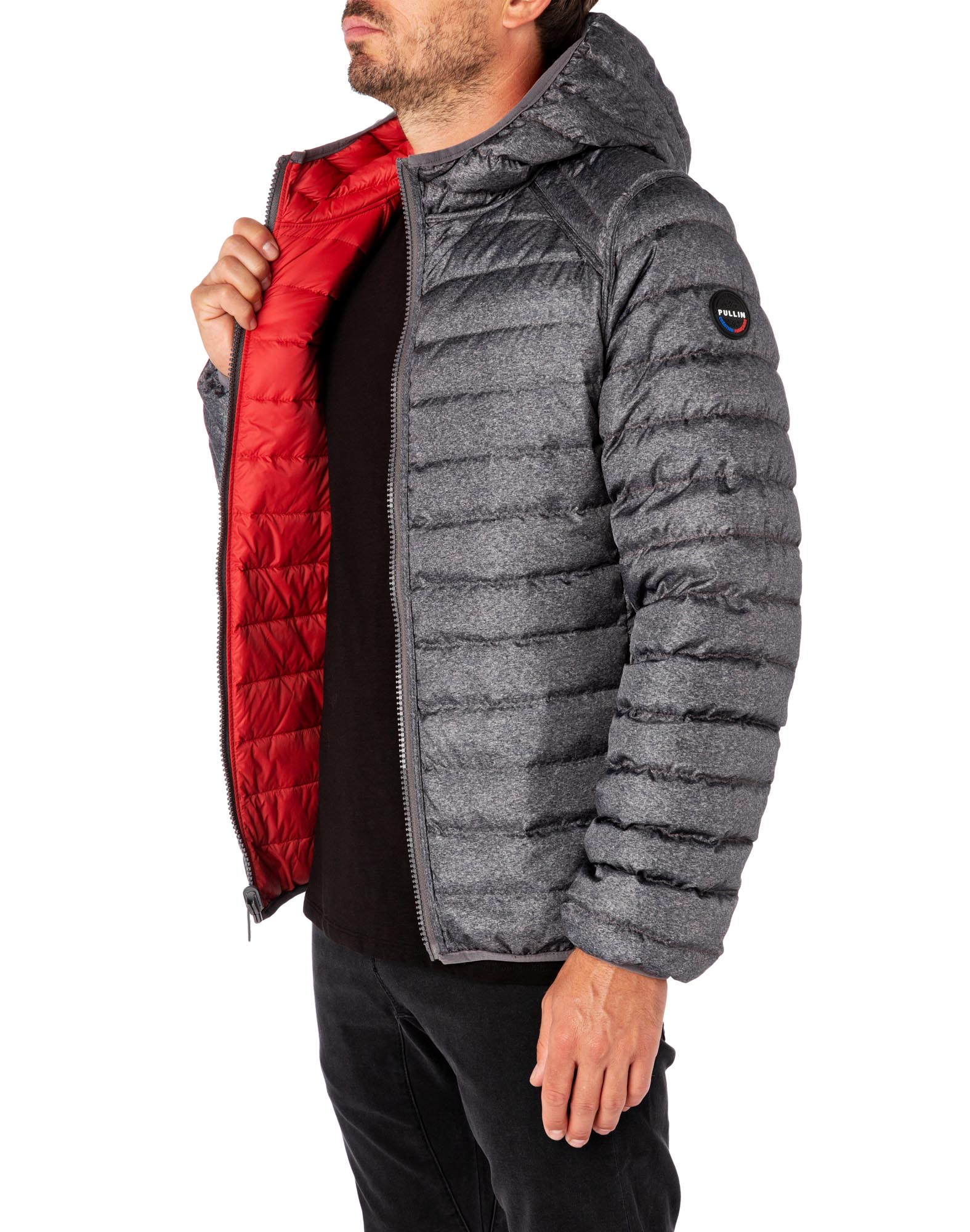 Men's feather jacket with hood SURVIVOR