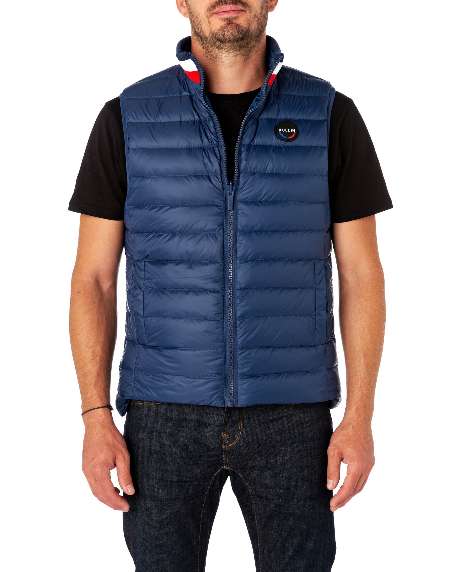 Men's feather jacket without sleeves COCO