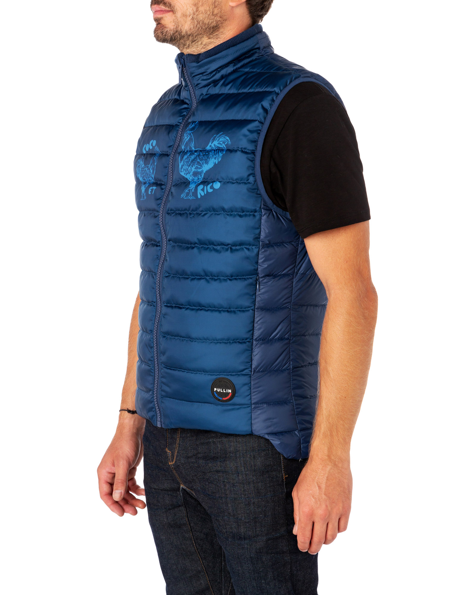 Men's feather jacket without sleeves COCO
