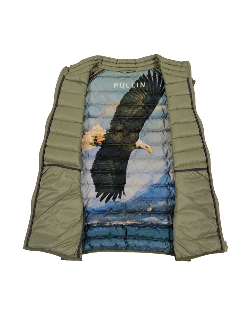 Men's feather jacket without sleeves HOMELAND