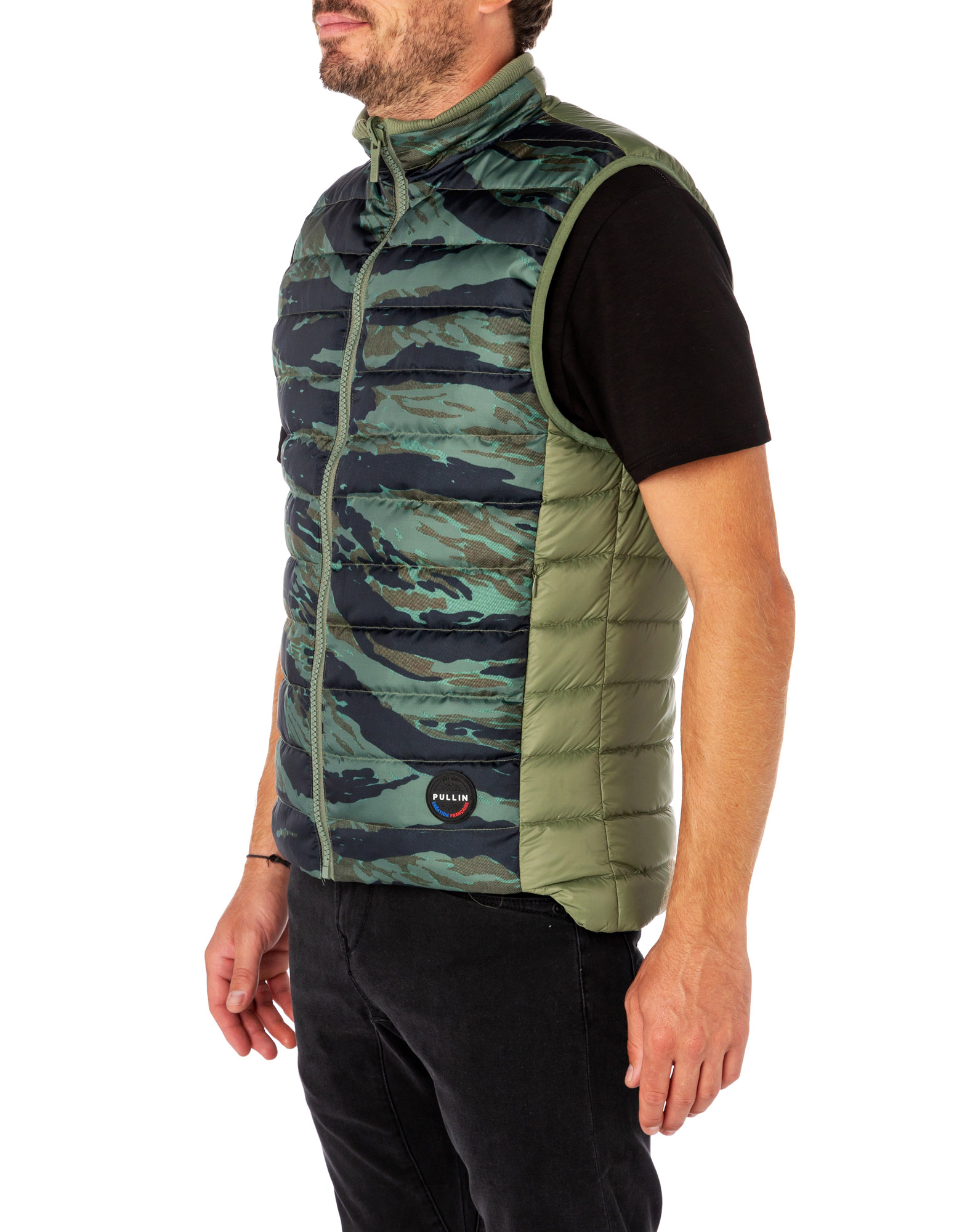 Men's feather jacket without sleeves TIGERCAMO