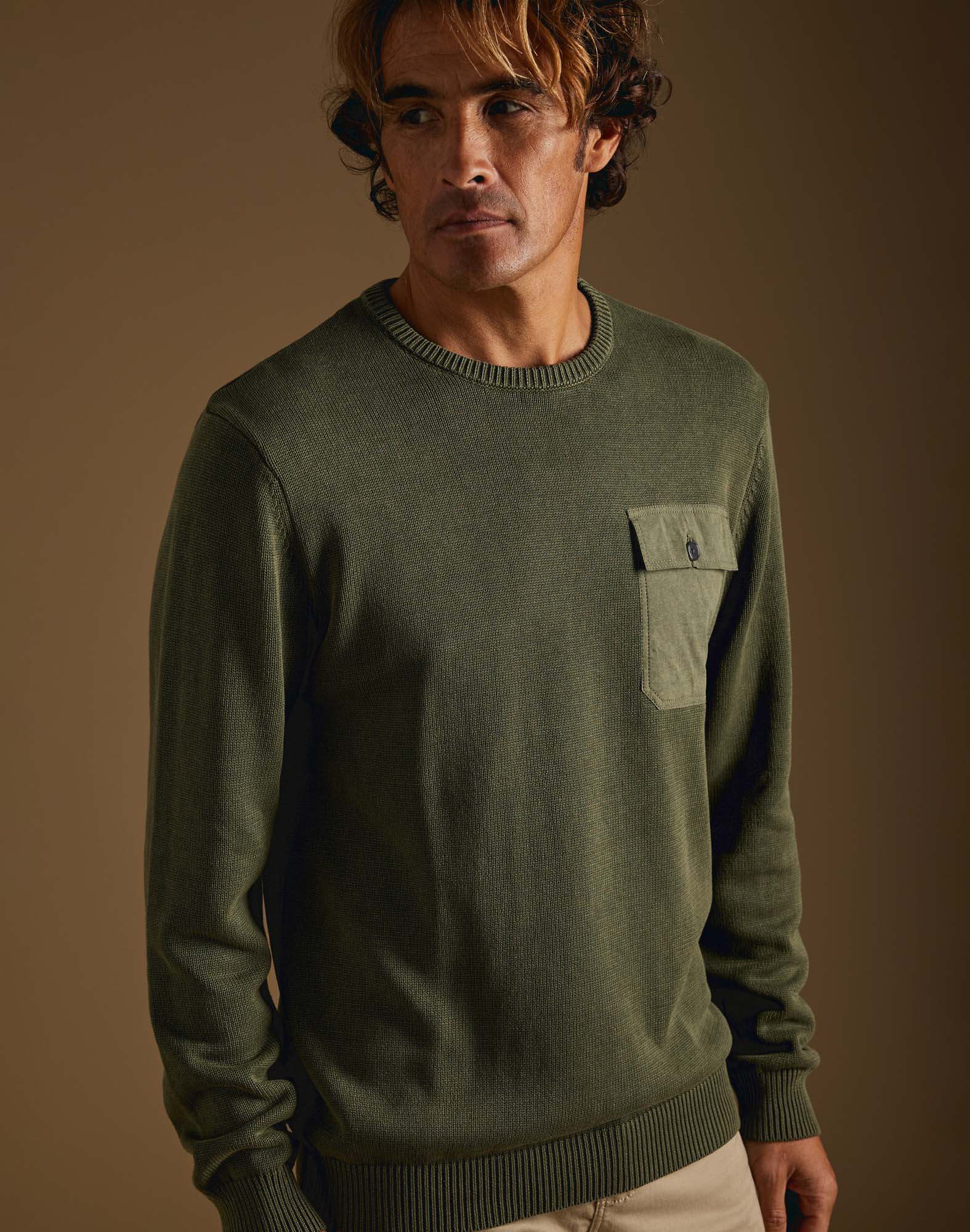 Men's jumper PULL POCKET ARMY