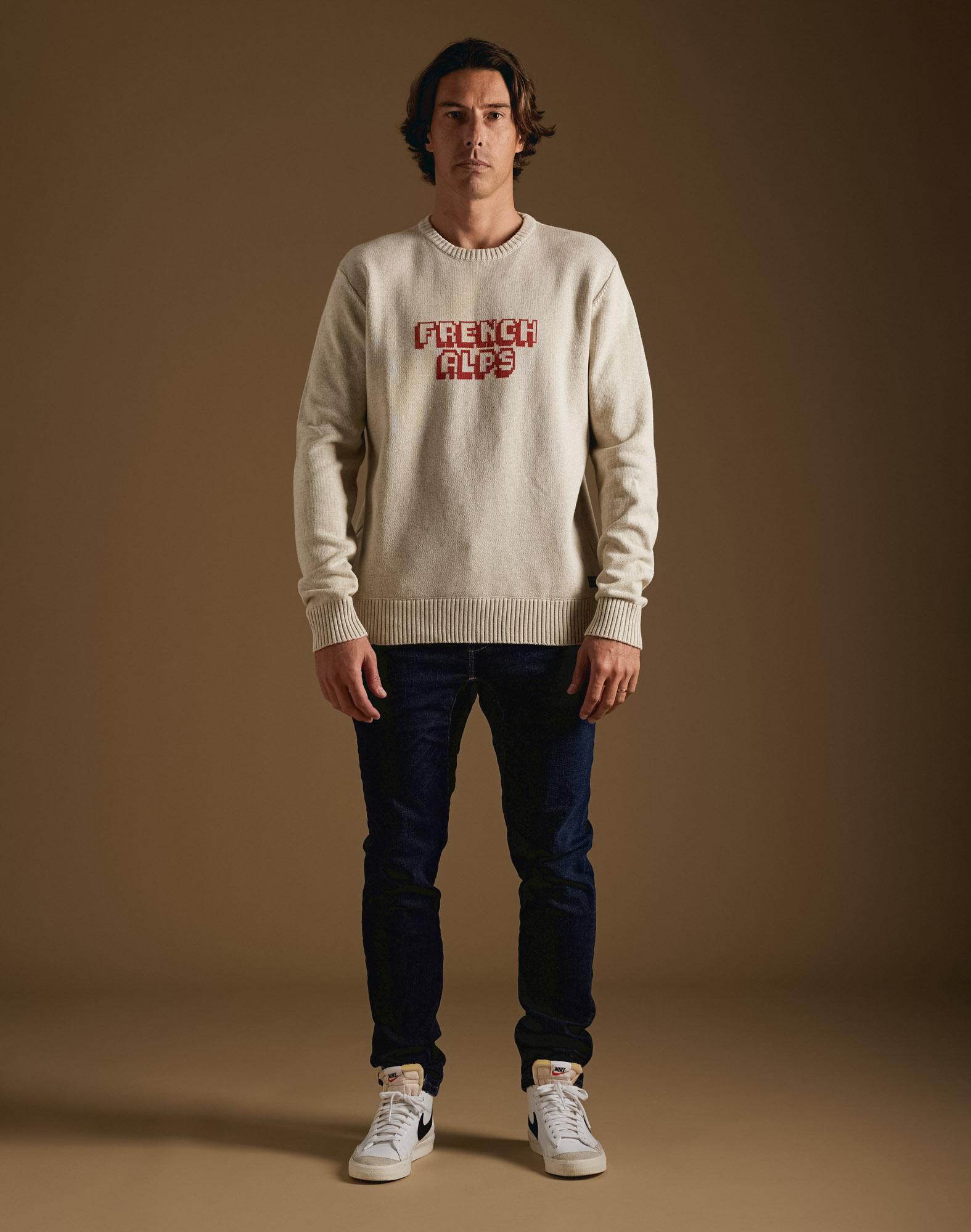 Men's jumper PULL PRINT FRENCH ALPS CREAM
