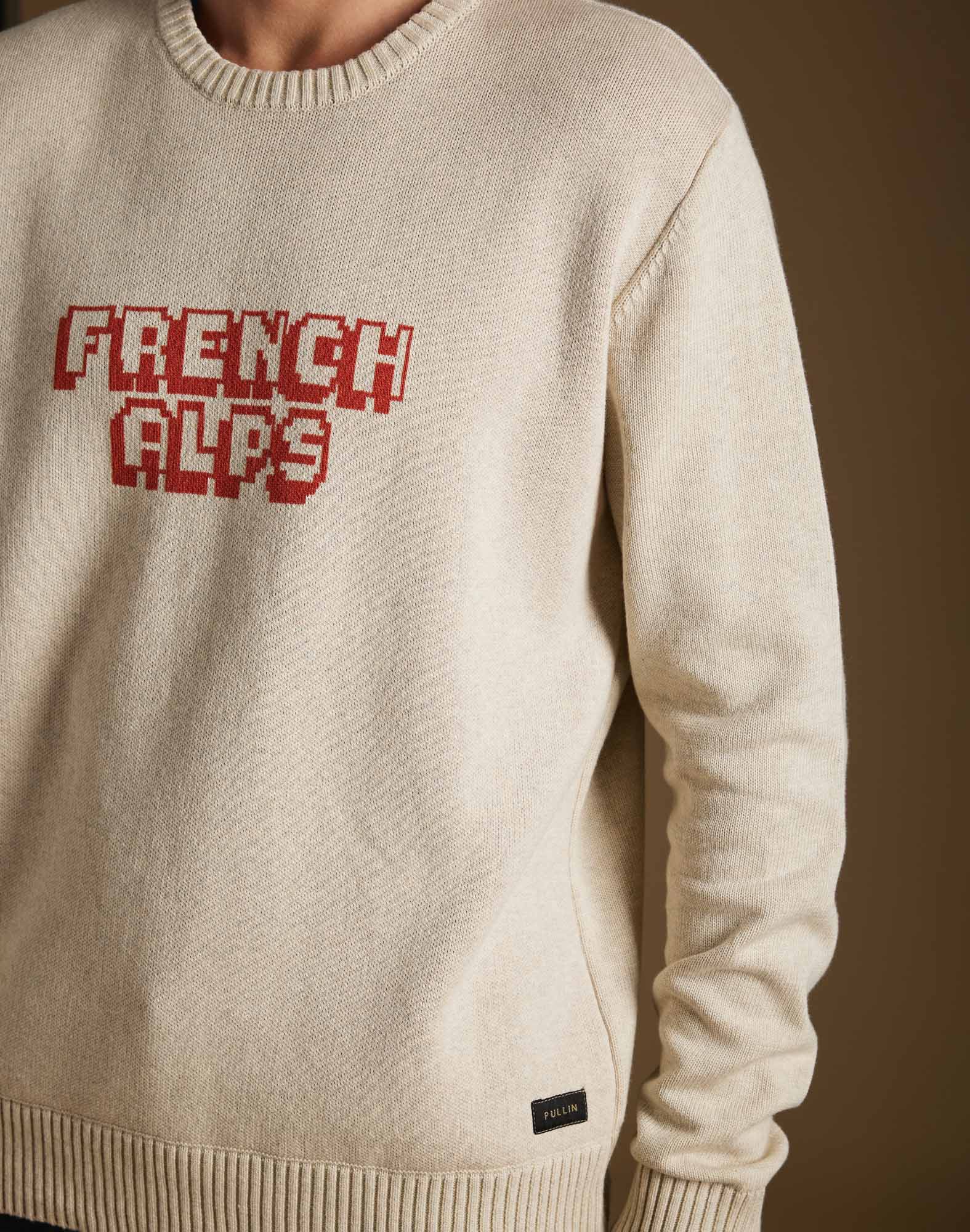 Men's jumper PULL PRINT FRENCH ALPS CREAM