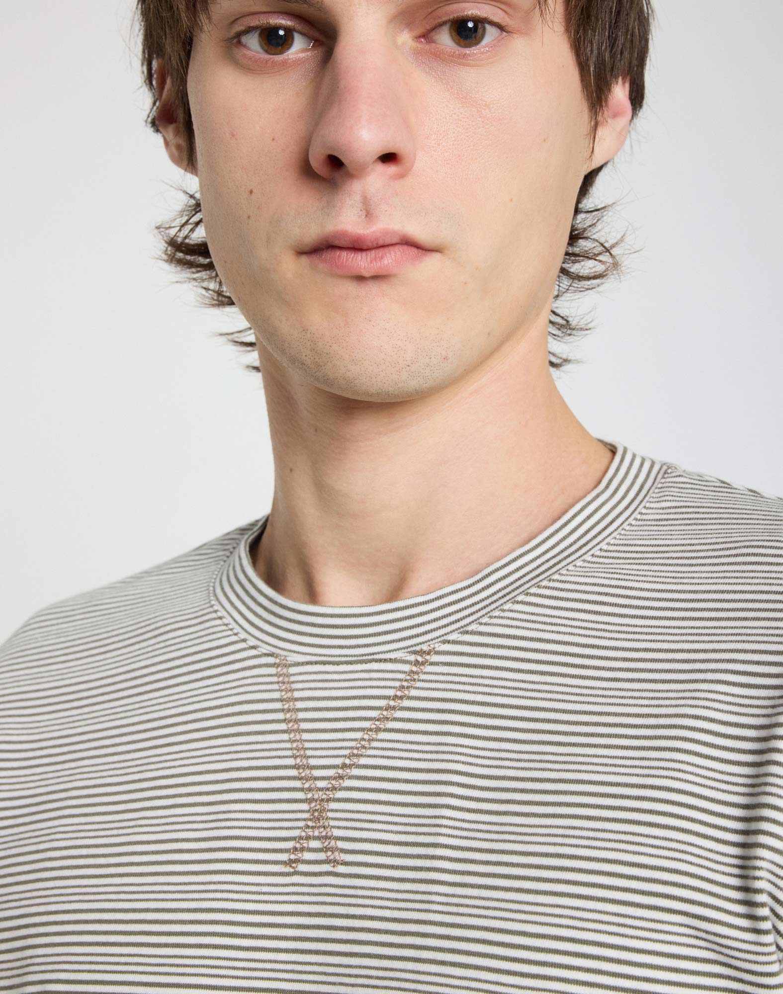 Men's t-shirt long sleeves CREAMSTRIP